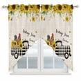 thumbnail image 1 of Country Kitchen Sunflowers Swag Valances for Windows, Kitchen Curtains 36 Inch Length 2 Panels Set, Rustic Truck Vintage Farmhouse Short Curtains for Small Windows Rod Pocket Cafe Curtains 28"x36", 1 of 8
