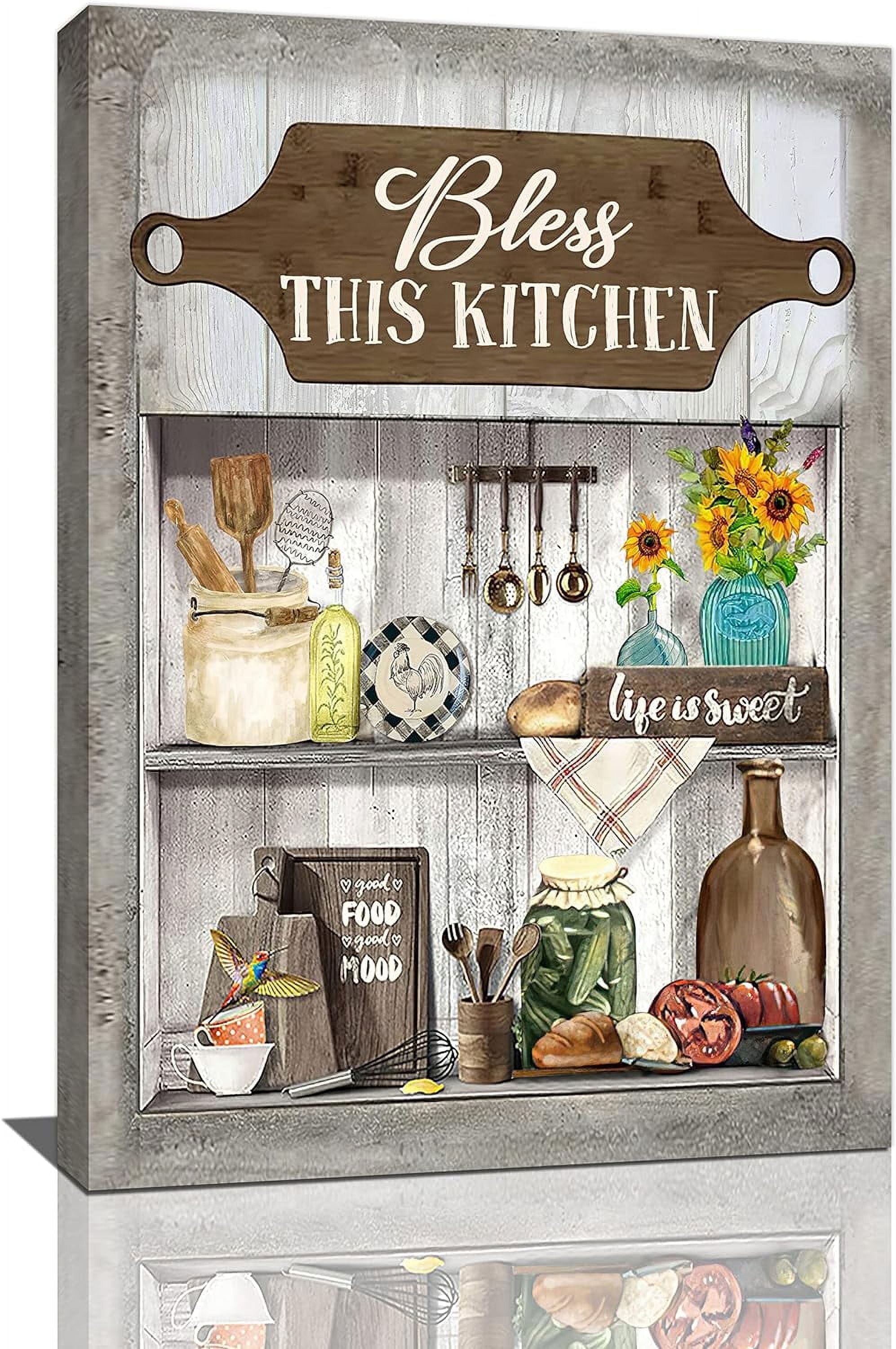 Country Kitchen Wall Art Farmhouse Dishes Kettle Norina Prints Painting