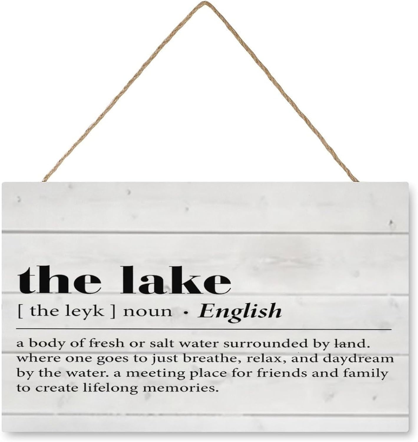 Country the Lake Definition Wooden Hanging Signs Wall Art Decor Lake