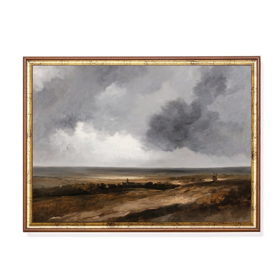 Country Landscape Moody Cloud Rustic Landscape Wall Art Decor Unframed Paper Print