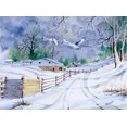 thumbnail image 1 of Country Lane In Winter With Two Flying Swans Poster Print By Malcolm Greensmith ?? Adrian Bradburymary Evans, 1 of 4