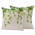 thumbnail image 1 of Country Leaf Pillow Covers 2 Pack Watercolor Green Eucalyptus Leaves Linen Texture Pillowcase Waterproof Outdoor Throw Pillow Cover for Patio Garden Square Cushion 24”x24”, 1 of 9