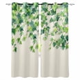thumbnail image 1 of Country Leaves Blackout Curtains for Bedroom/Living Room, Thermal Insulated Kitchen Curtains, Spring Green Leaf Branches Vine Botanical Grommet Darkening Window Treatment Drapes 52"x72"x2, 1 of 8