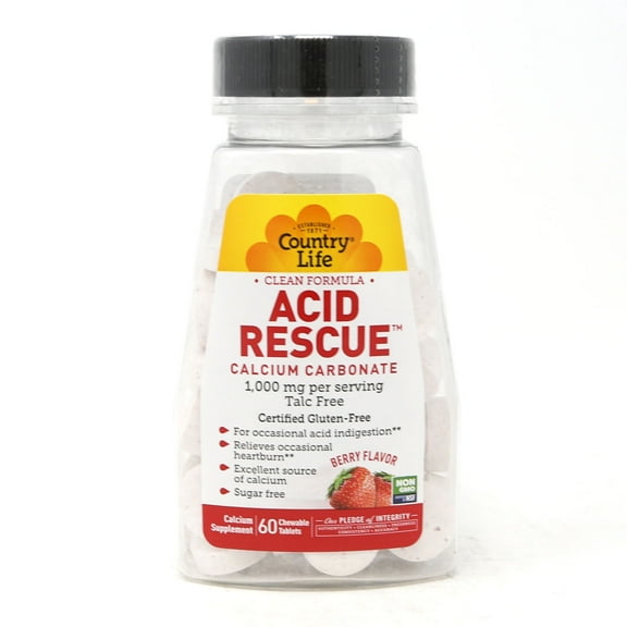 Country Life Acid Rescue Berry - Chewable Tablets