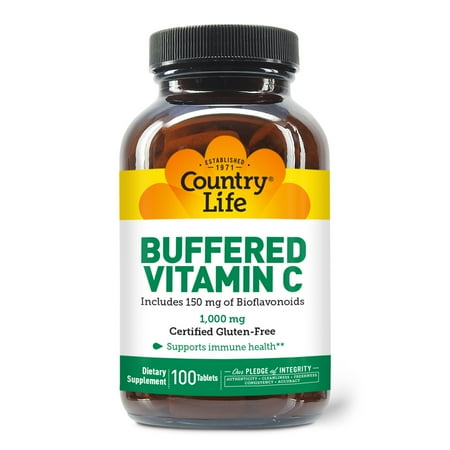 Country Life Buffered Vitamin C, 100 Tablets