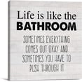 thumbnail image 1 of Country Life Is Like the Bathroom Canvas Prints Wall Art Decor Humor Bathroom Restroom Poster Painting Framed Artwork 8 x 8 Inch Home Shelf Wall Decoration Gift, 1 of 5
