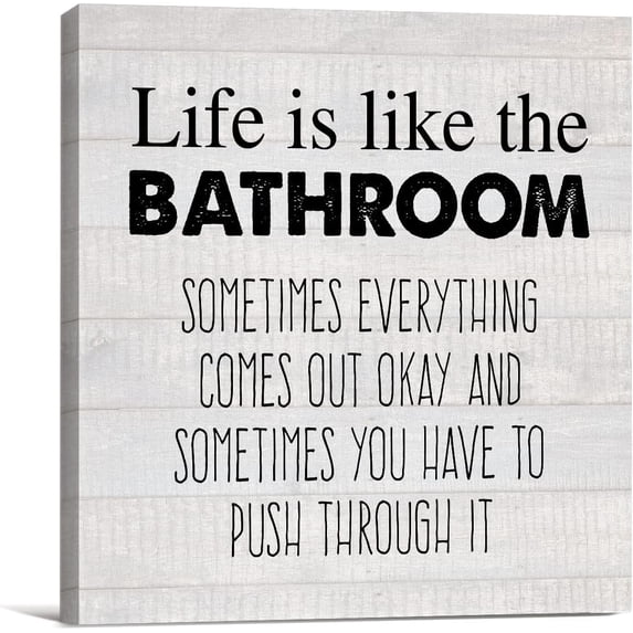 Country Life Is Like the Bathroom Canvas Prints Wall Art Decor Humor Bathroom Restroom Poster Painting Framed Artwork 8 x 8 Inch Home Shelf Wall Decoration Gift