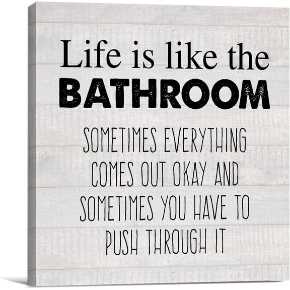 Country Life Is Like the Bathroom Canvas Prints Wall Art Decor Humor Bathroom Restroom Poster Painting Framed Artwork 8 x 8 Inch Home Shelf Wall Decoration Gift