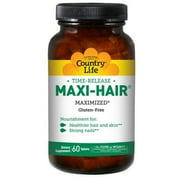 Country Life Maxi-Hair Skin & Nails, 2,000 mcg Biotin, 60 Tablets | Comprehensive vitamin mineral and amino acid formula for healthy-looking hair skin and nails plus gluten-free and vegetarian