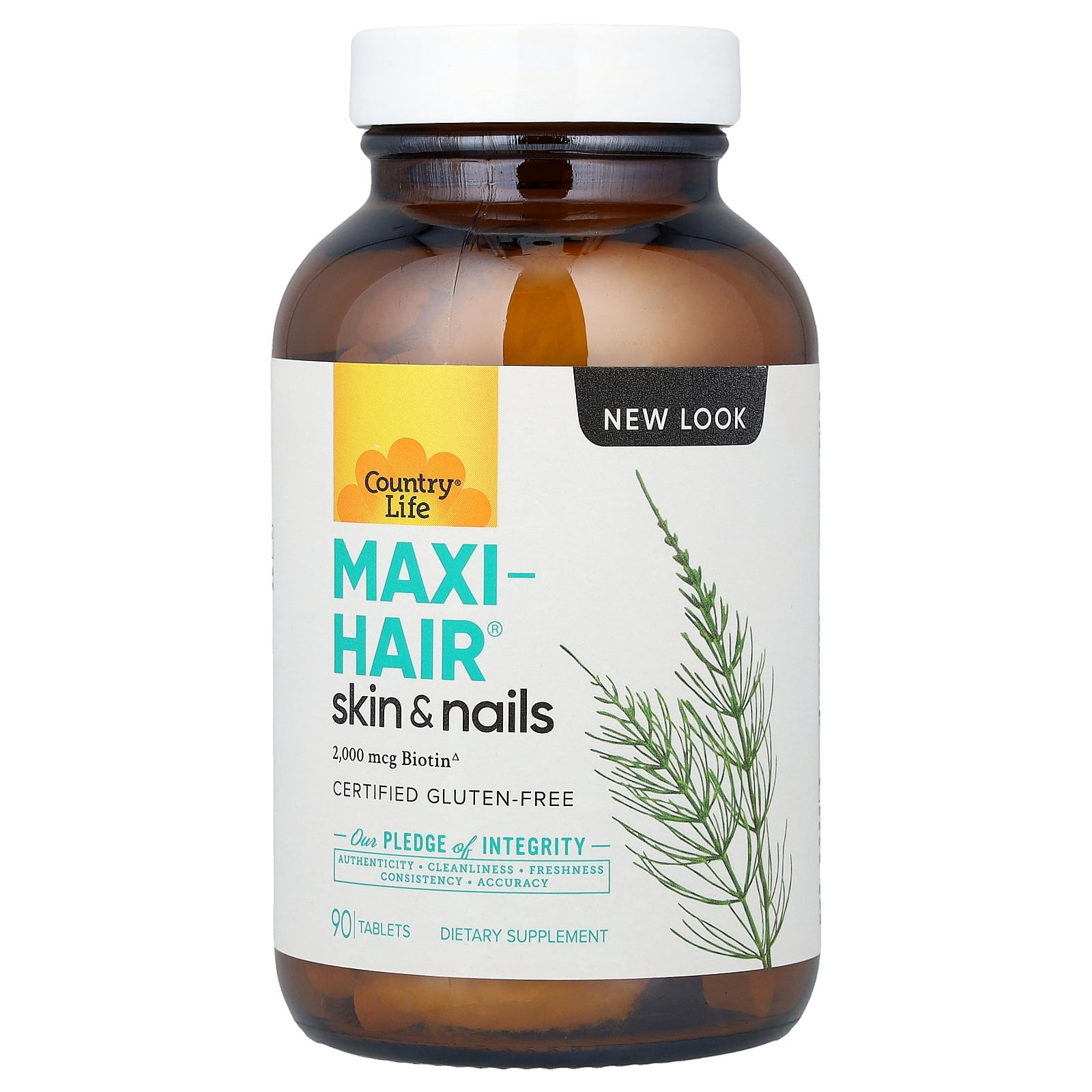 Country Life Maxi-Hair-Skin & Nails-2,000 mcg of Biotin 90 Tablet