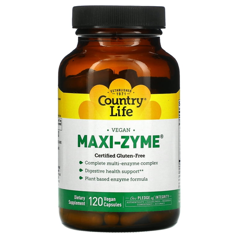 Country Life - Super Enzyme Complex Maxi-Zyme Caps Digestive Aid