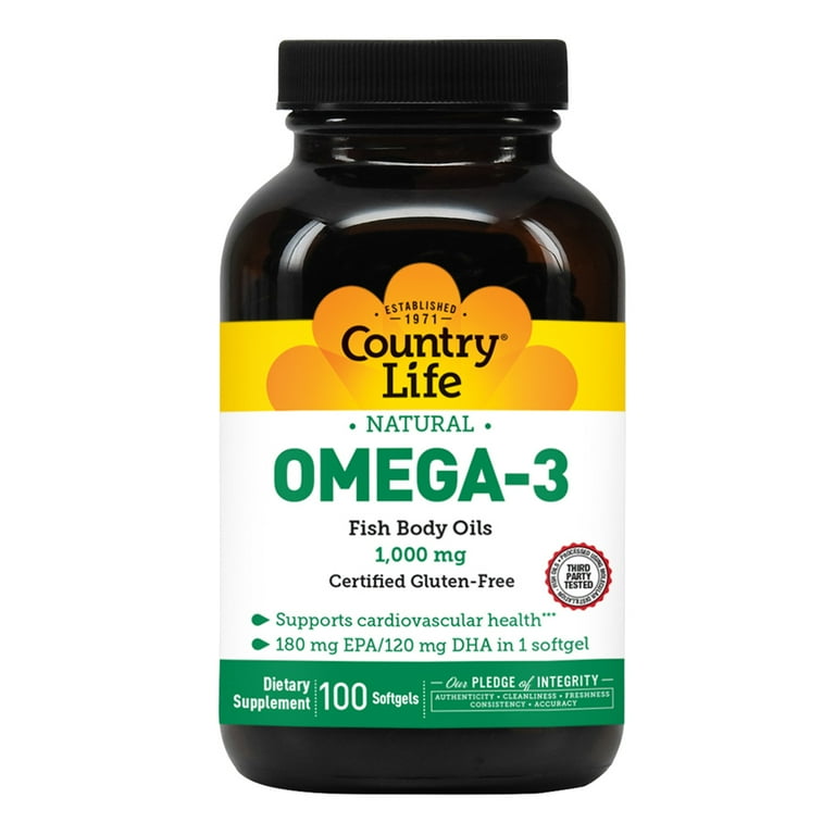 Country Life Natural Omega 3 1 000 mg 100 softgels