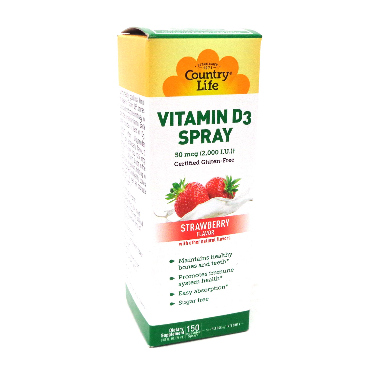 Country Life Vitamin D3 Spray Strawberry 2000 IU 24 mL
