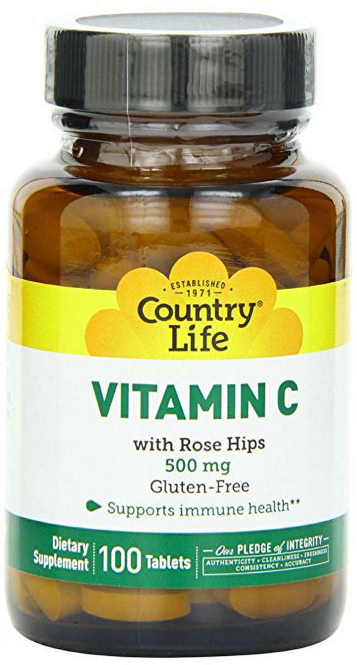 Country Life Vitamins VITAMIN C 500 ROSEHIPS 100 Tablet