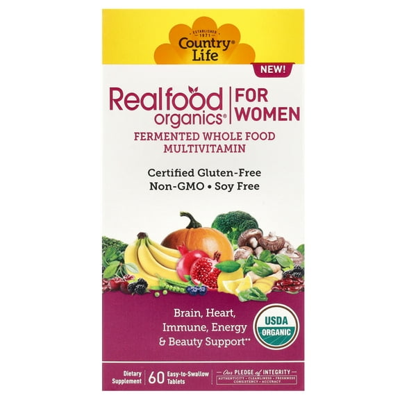 Country Life Women's Real Food Organic Multivitamin 60 Chewable