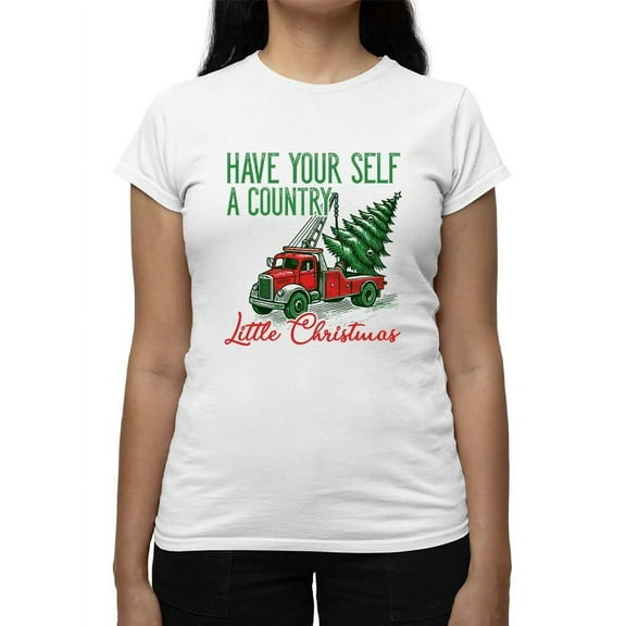 Country Little Christmas Holiday Tee T-shirt Women's