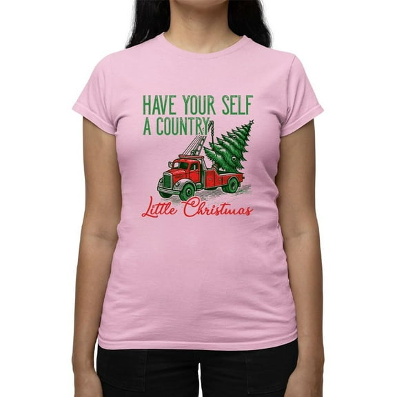 Country Little Christmas Holiday Tee T-shirt Women's