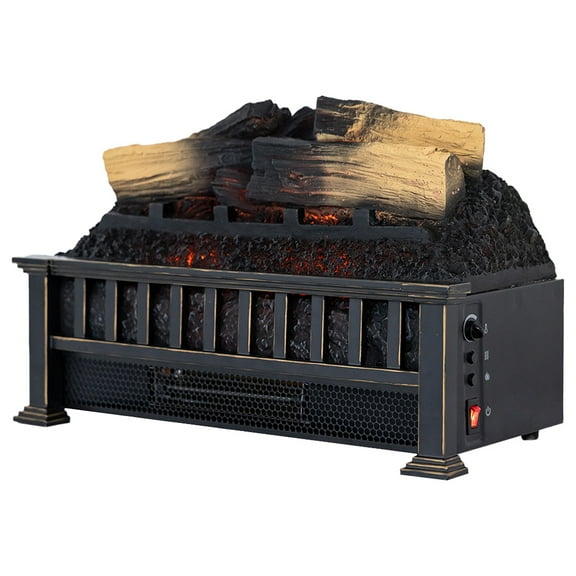 Country Living 20.5" W x 12.6" H x 8.6" D Electric Fireplace Log Set - Black