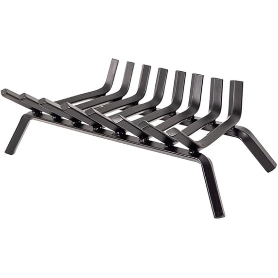 Country Living 24 in Black Steel Fireplace Log Grate – Heavy-Duty Log Holder