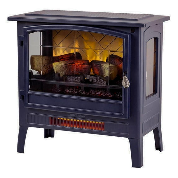 Country Living 24" W x 23.5" H x 13" D Freestanding Electric Fireplace Stove Heater - Navy Blue
