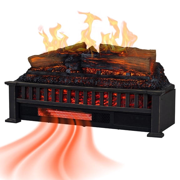 Country Living 27 inch Electric Log Set | 1000 Sq Ft Heater - Log Insert with Infrared Flames