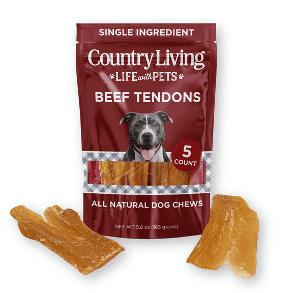 Country Living 4-7 Beef Backstrap Tendon Dog Chews 5 Count Bag
