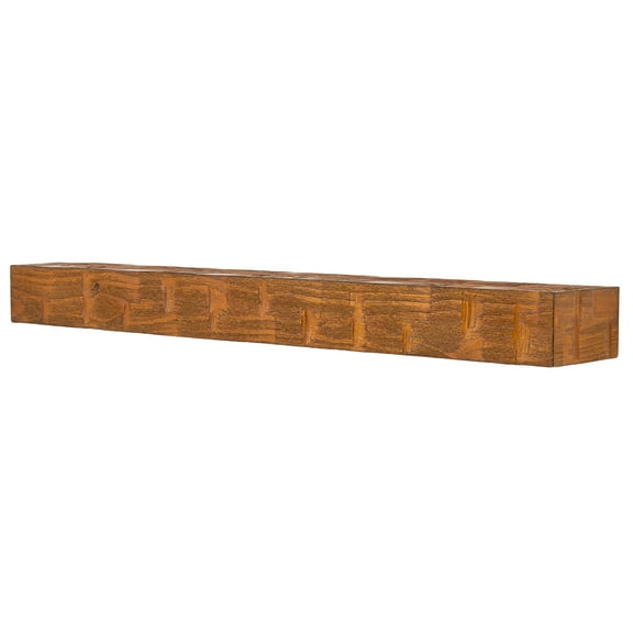Country Living Bodie 60 inch Hand Distressed Wood Fireplace Mantel Shelf - Chestnut Finish