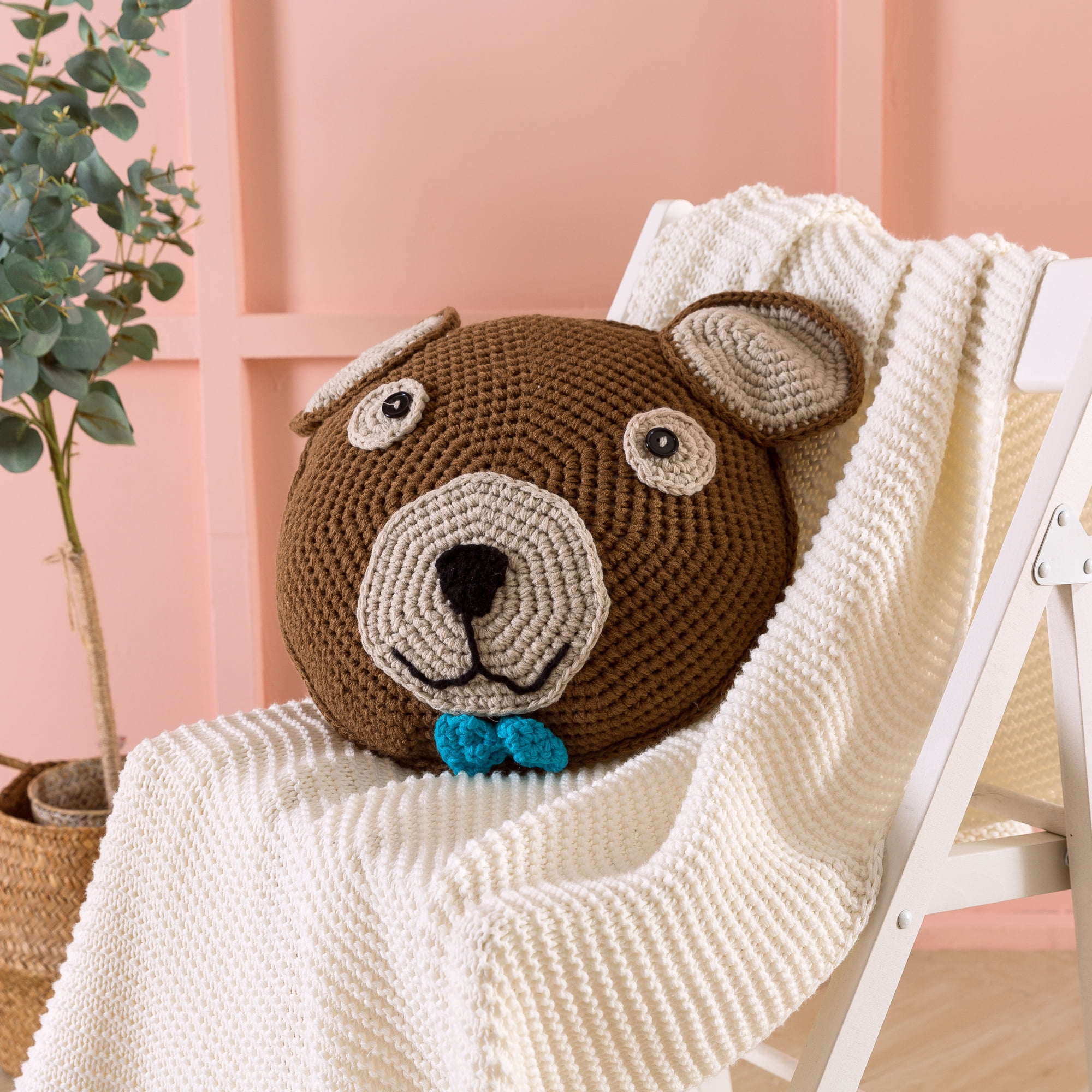 Crochet cheap bear pillow