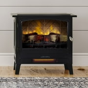 Country Living Infrared Freestanding Electric Fireplace Stove Heater in Black | Provides Supplemental Zone Heat with Remote and WiFi