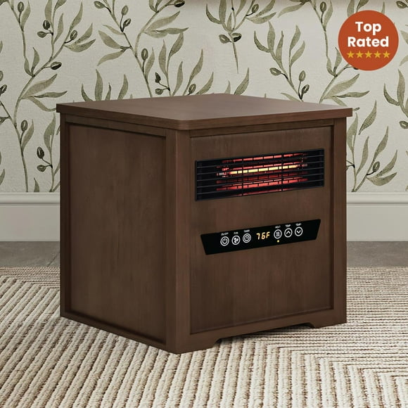 Country Living Infrared Portable Rolling Space Heater with Birchwood Grain Finish