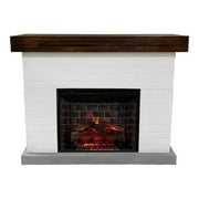Country Living Jackson 55.2"W x 43.2"H x 16.1"D Electric Fireplace with Mantel Surround - White Brick