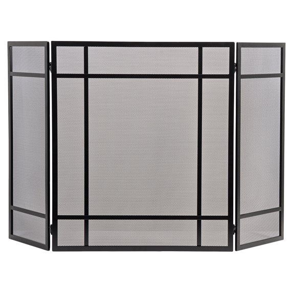 Country Living Pinecrest Mesh Fireplace Screen with Durable 3-Panel Steel Frame