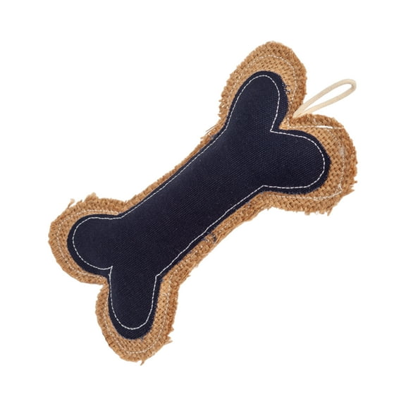 Country Living Jean Leather-Jute Bone Pillow Dog Chew Toy Durable, Safe and Non-Toxic
