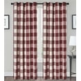 thumbnail image 1 of Country Lodge Farmhouse Buffalo Plaid Checkered Grommet Top Curtains - Assorted Colors, 1 of 6