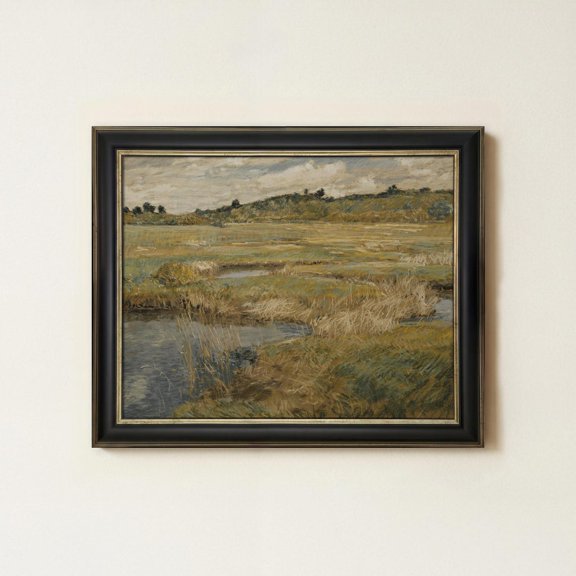 Country Meadow Wall Art Print For Rustic Marsh And Farmhouse Decor