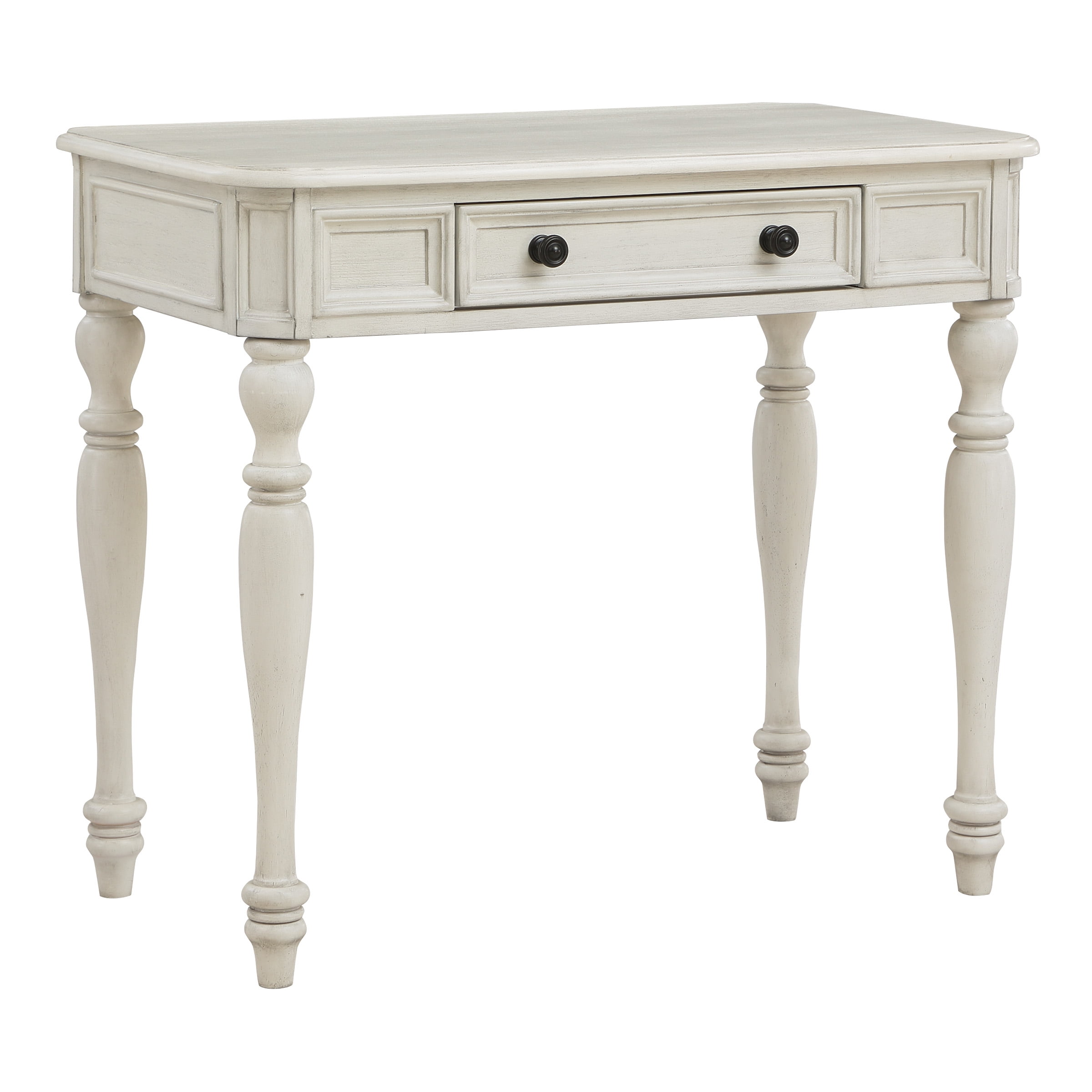 Antique White Medium Wood 36" Writing Desk with Drawer