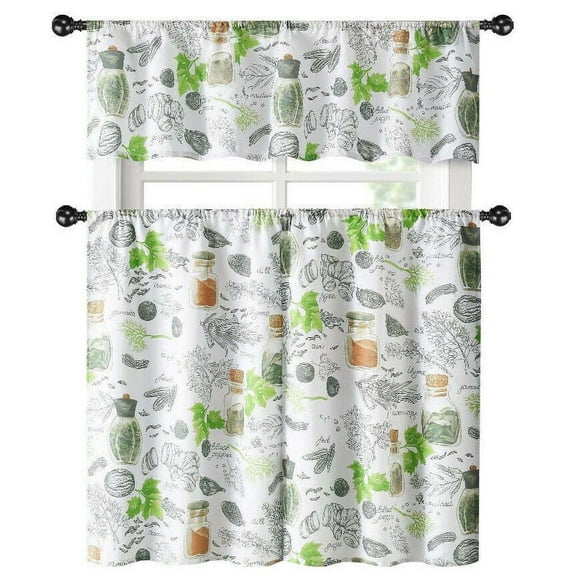 Country Multi Spice Medley Complete 3 Piece Kitchen Curtain Tier & Valance Set