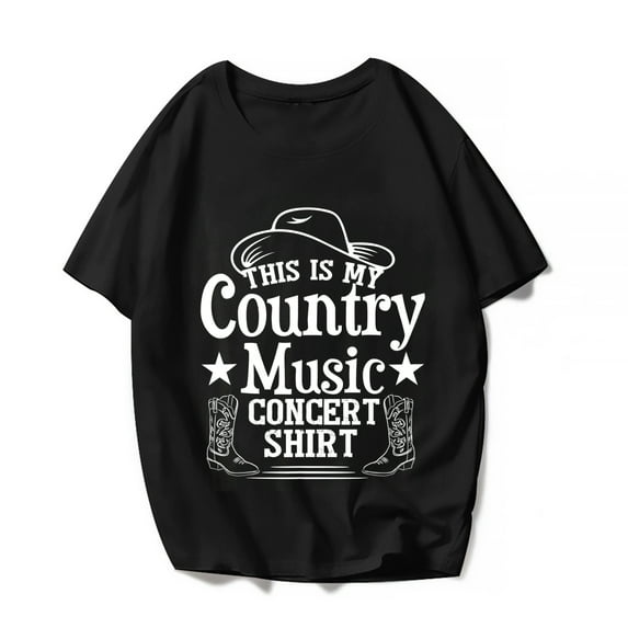 Country Music Concert T-Shirt Retro Cowboy Hat Graphics Women Men Tops Casual Shirts Gift Tee Black Small