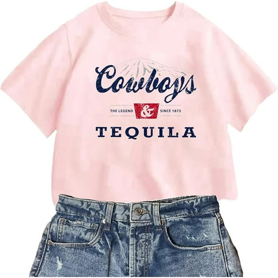 Country Music Cowboy Crop T Shirt Women Vintage Concert Tees Funny Western Rodeo Graphic Short Sleeve Tops Shirt