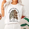 thumbnail image 1 of Western Gothic Graphic Tee - 'Find Someone Who Grows Flowers' Skeleton Cowgirl Design - Soft Cotton Women's Casual Shirt, 1 of 4