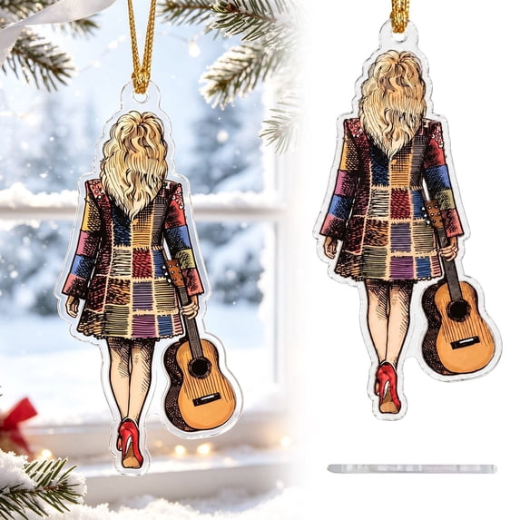 Country Music Figurine Holly Xmas Tree Hanging Decor,Style-C