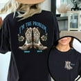 thumbnail image 1 of Women's Country - Music "I’M THE PROBLEM" Graphic Tees Cowboy - Boot - Print T - shirts Short Sleeve Trendy - Concert - Vibe Tops for Morgan Wallen Fans, 1 of 5
