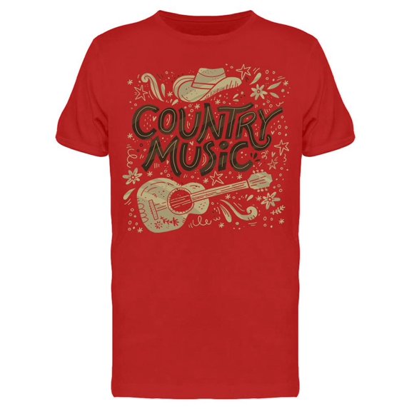 Country Music Guitar Cowboy Hat Tee Men's -Image by Shutterstock