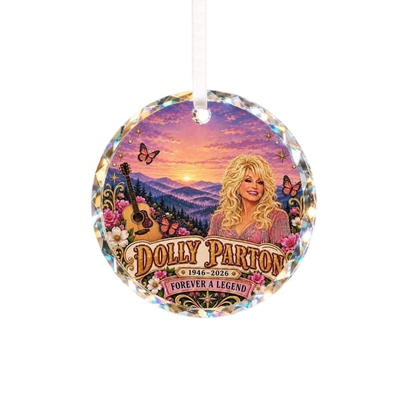 Country Music Legend Memorial Christmas Ornament, Dolly Acrylic Hanging Keepsake For Christmas Tree Decor, Holiday Home Display And Fan Collection