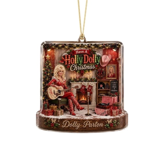 Country Music Legend Memorial Christmas Ornament, Dolly Acrylic Hanging Keepsake For Christmas Tree Decor, Holiday Home Display And Fan Collection