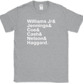 thumbnail image 1 of Country Music Names T-Shirt Funny Novelty Text Nashville TN Cotton Tee - Heather Grey, 4XL, 1 of 1