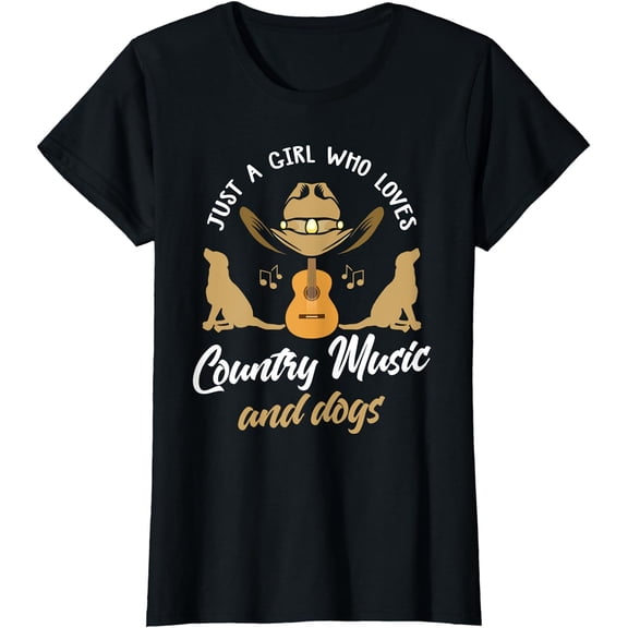 Country Music Shirt Funny Girl Dog Lover Country Lover T-Shirt