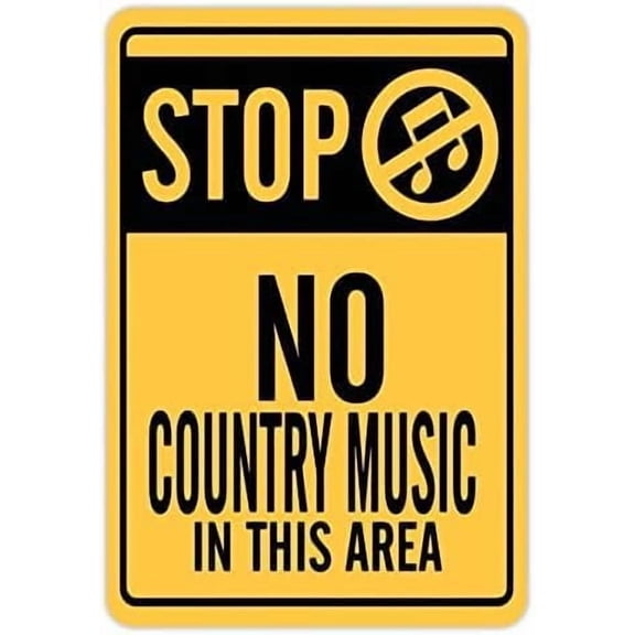 No Country Music Sign – 8x12 Inch RustFree Aluminum,Reflective & Weatherproof Metal Sign,HighVisibility Music Restriction Warning for Home,Business,or Private Property