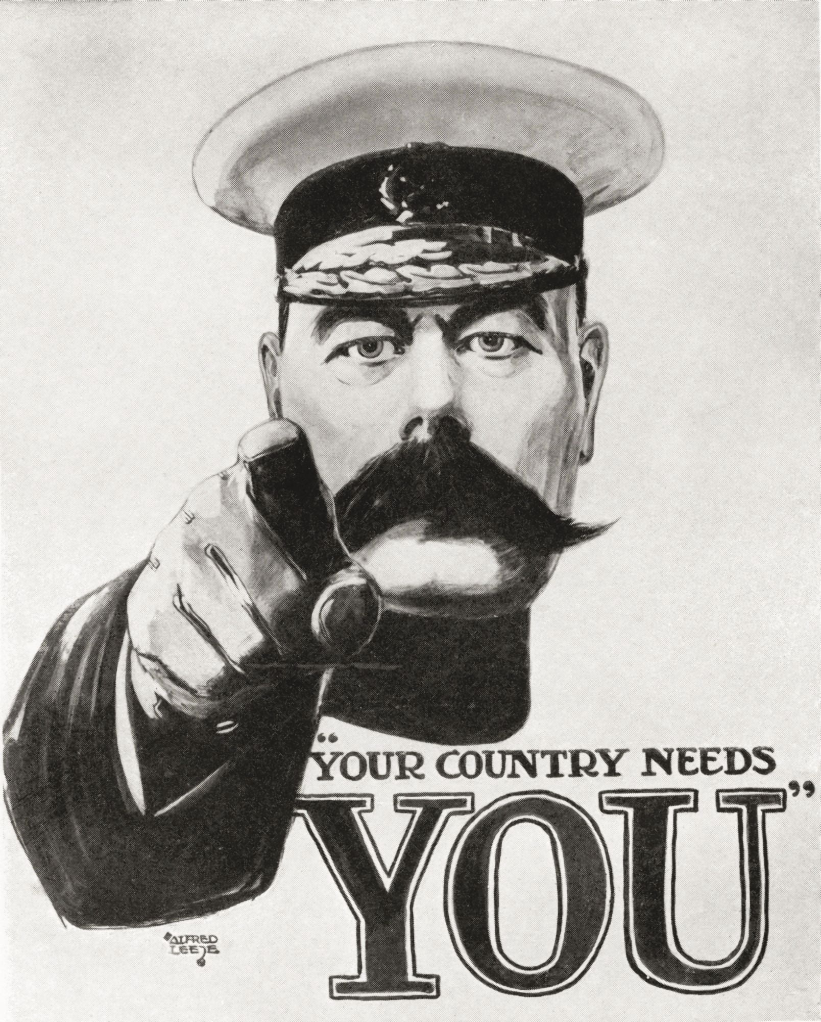 Your Country Needs You Famous Kitchener World War One recruitment poster From The War Memoirs of David Lloyd George published 1933 Canvas Art - Ken Welsh Design Pics (24 x 32)