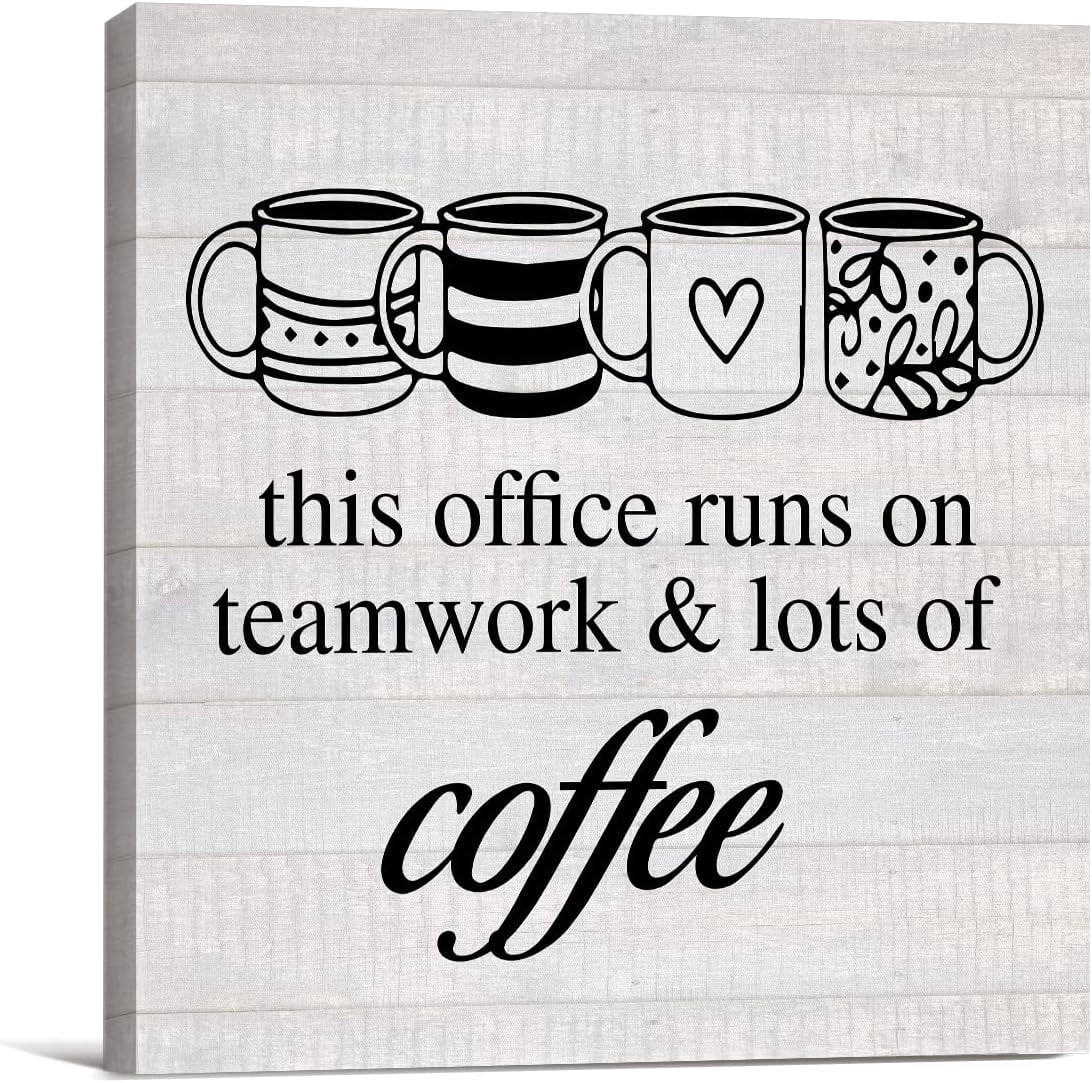 Country Office Coffee Canvas Prints Wall Art Decor Desk Sign Co-Worker ...